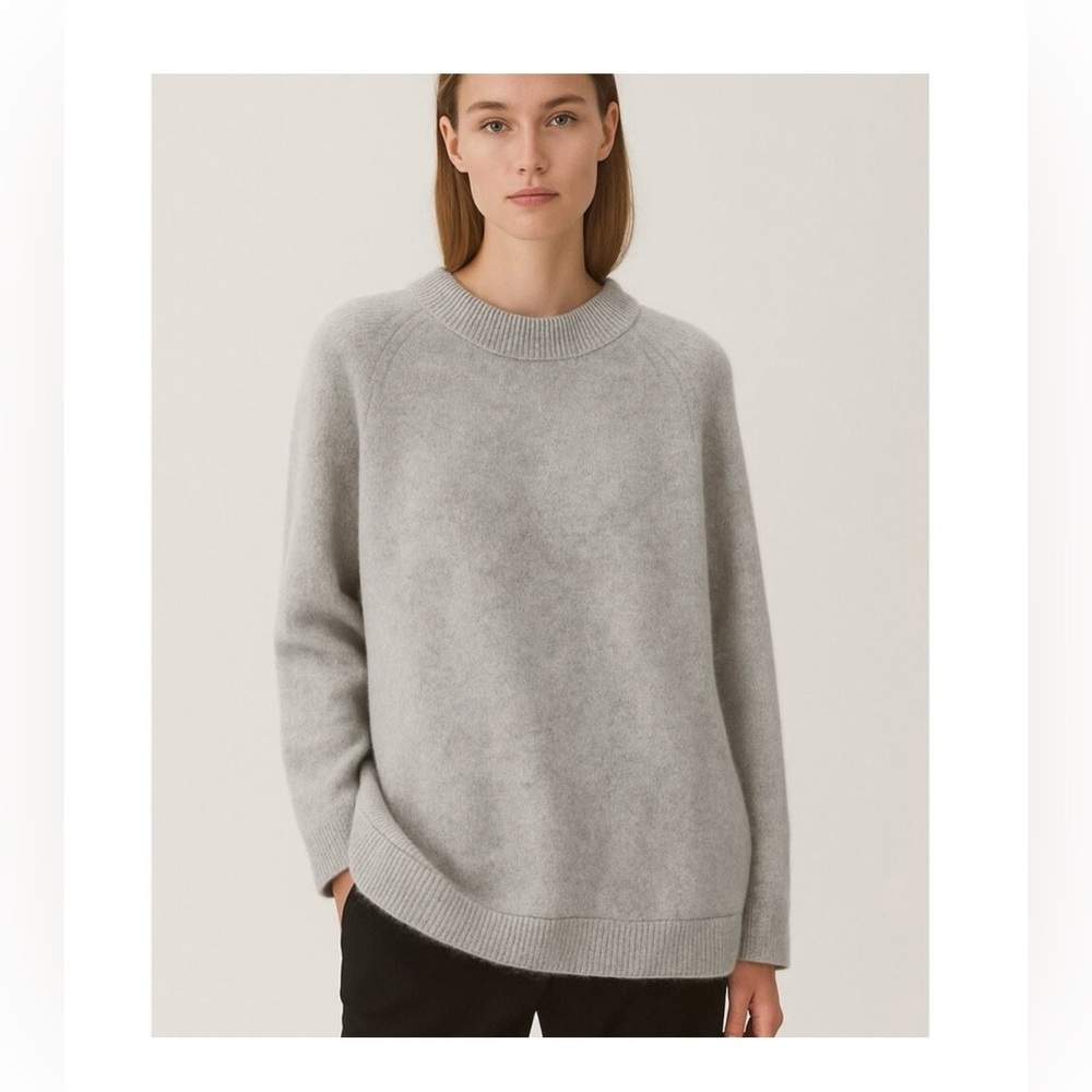 AYR The Animal Gray Merino Wool Crew Neck Sweater
